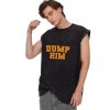 Y2K Graphic Tank Tops - Dump Him Sleeveless Acid Wash Round Neck Tank Running Gym Loose Fit Tee