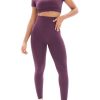 Womens Seamless Workout Sets 2 Piece Open Back Crop Tops High Waist Leggings Yoga Outfits Gym Clothes Sets (L085 Purple M)