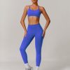 Women's Workout Sets 2 Piece Seamless Sports Bra Scrunch Butt High Waist Impact Leggings Gym Yoga Outfits
