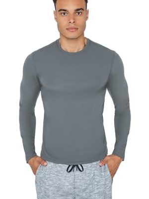 Men’s Dry Fit Soft Crew Neck Long Sleeve Shirt Fitted Top