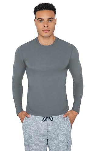 Men’s Dry Fit Soft Crew Neck Long Sleeve Shirt Fitted Top
