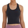 Women's Cropped Racerback Tank Tops Running Workout Tops Active Yoga Tops