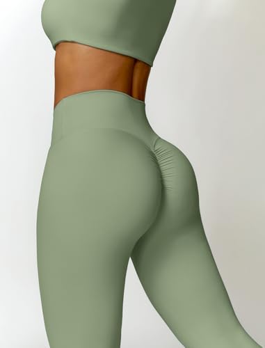 2 Piece Workout Sets for Women Long Sleeve Crop Tops and Yoga Pants Outfits High Waist Flared Leggings Gym Sets
