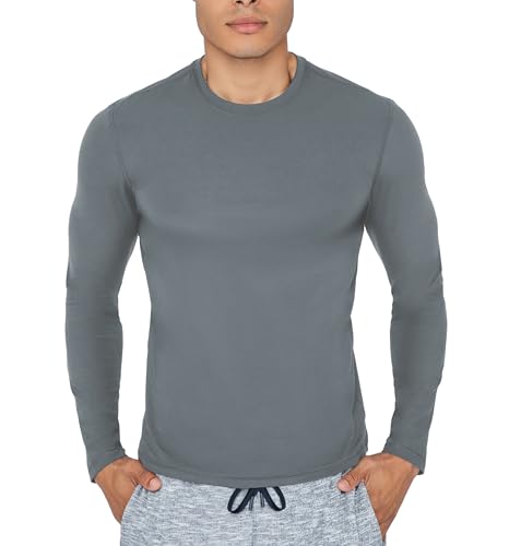 Men’s Dry Fit Soft Crew Neck Long Sleeve Shirt Fitted Top