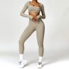 2 Pcs Women's Workout Outfits Sets,Seamless Long Sleeve Gym Bra,Butt Lifting Leggings trousers Sweatsuits.