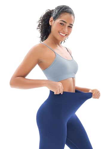 Seamless Workout Sets for Women 2 Piece Adjustable Strappy Sports Bra with High Waisted Butt Lifting Leggings Gym Sets