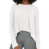 Long Sleeve Tee for Women with Thumb Hole Athletic Gym Workout Crop Tops Yoga Shirts