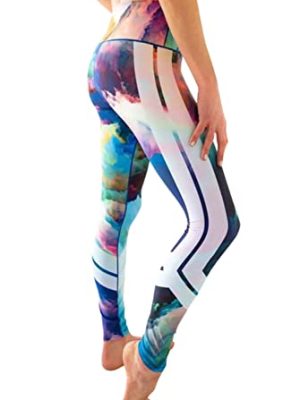 Colorado Threads Watercolor Yoga Pant-Multi Printed-XS Womens Active Workout Yoga Leggings Multi Printed Watercolor S