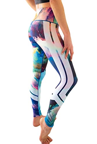 Colorado Threads Watercolor Yoga Pant-Multi Printed-XS Womens Active Workout Yoga Leggings Multi Printed Watercolor S