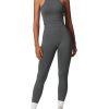Womens Workout Sets Two Piece Racer-back Tank Top Matching High Waist Leggings Sets Gym Outfits Work Out Clothes