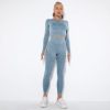 Yoga Set, Exercise and Fitness Long Sleeved Top, Hip Lifting Yoga Pants, Two-Piece Set(Small)