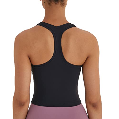 Women's Cropped Racerback Tank Tops Running Workout Tops Active Yoga Tops