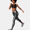 Body Sculpt Faux Leather Leggings Reversible Wear Compression Leggings for Women Body Sculpting Tummy Control Workout