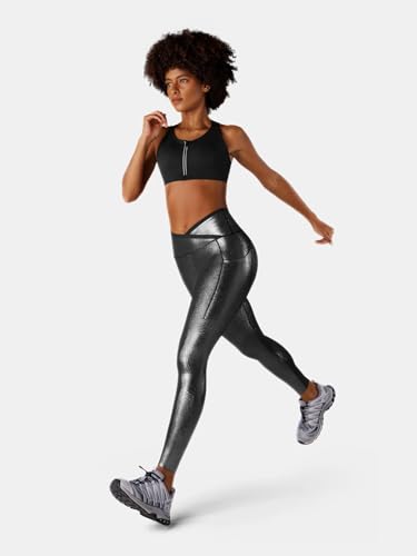 Body Sculpt Faux Leather Leggings Reversible Wear Compression Leggings for Women Body Sculpting Tummy Control Workout