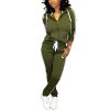 Womens Two Piece Outfits Casual Sweatsuits Solid Tracksuit Jogging Sweat Suits Matching Jogger Hoodie Pants Set