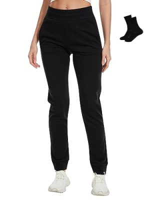 Women's Merino Wool Jogger Pant Thermal Sweatpant for Running Breathable Wicking Anti-Odor