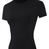 Women's Compression Shirts Short Sleeve Workout Tops Athletic Base Layer T-Shirt for Gym Running Yoga Basketball BJJ