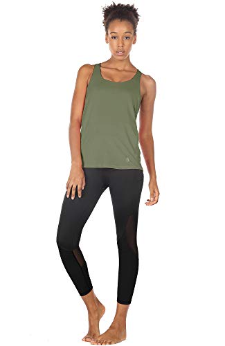 Women's Open Back Workout Athletic Yoga Tank Tops with Built in Bra