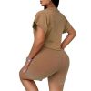 Women's Workout Jumpsuits Two Piece Ribbed Square Neck Yoga Romper Short Sexy Bodycon Bodysuits Summer Outfits