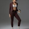 2 Piece Workout Sets for Women Zip Up Jacket Gym Leggings with Pockets Yoga Sets