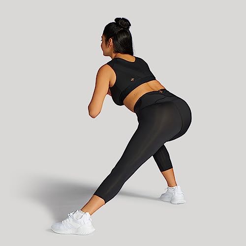 Lower Back Support Compression Capri Leggings for Women, Flattering Fit, Sweat Wicking, Breathable
