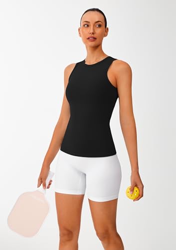Workout Tank Tops for Women - Butter Soft High Neck Athletic Gym Yoga Pilates Tank Tops