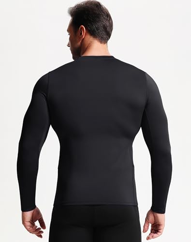 Men's 3 Pack Dry Fit Long Sleeve Compression Shirts Workout Running Shirts