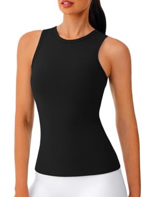 Workout Tank Tops for Women - Butter Soft High Neck Athletic Gym Yoga Pilates Tank Tops