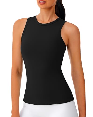 Workout Tank Tops for Women - Butter Soft High Neck Athletic Gym Yoga Pilates Tank Tops