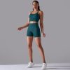 Women's Workout Sets 2 Piece Yoga Outfits High Waisted Yoga Leggings Shorts and Sports Bra Gym Clothes Tracksuit