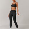 Workout Sets for Women 2 Piece Strappy Back Sports Bra and High Waisted Yoga Leggings Jogger Gym Active Sets