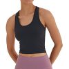 Women's Cropped Racerback Tank Tops Running Workout Tops Active Yoga Tops