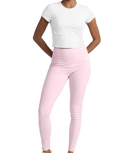 Two Piece Workout Set for Women High Waist Leggings and Short Sleeve Athletic Tops Matching Pilates Gym Sets Yoga Outfits