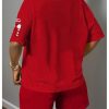 Women's 2 Piece Workout Set Number Letter Graphic Jersey Shirts with Track Shorts Tracksuits