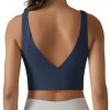 Longline Sports Bra for Women V Back Wireless Padded Medium Support Yoga Bra Workout Crop Tank Tops