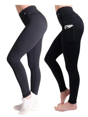 Tummy Control Compression Leggings for Women | High Waisted Workout Yoga Pants (Black Regular + Black with Pockets, 3XLarge)