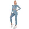 Yoga Set, Exercise and Fitness Long Sleeved Top, Hip Lifting Yoga Pants, Two-Piece Set(Small)