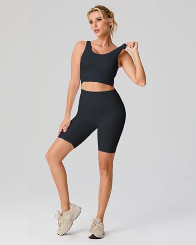 Workout Sets for Women Petite Small Size ，4-Piece Seamless High Waisted Yoga Pants & Sports Bra - Gym Running Wear