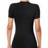 Women's Compression Shirts Short Sleeve Workout Tops Athletic Base Layer T-Shirt for Gym Running Yoga Basketball BJJ
