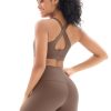 Workout Sets for Women High Waisted Leggings with Cross Back Sports Bra 2 Piece Gym Outfits Yoga Gym Clothes