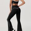 Yoga sets for women 2 piece Fashion contrasting lines Sports Bra and High Wasit Split hem Flared Leggings