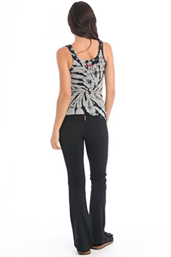 Rolldown Bootleg Flare Pants in Cotton Spandex Black XL 32