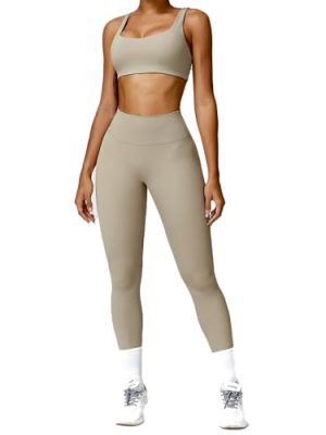 2 Packs Workout Set for Women,Seamless Yoga Outfits Butt Lifting Shorts pants,Sports Bra Gym Short trousers