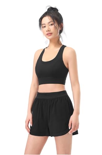 2 Packs Breathable Workout Shorts Pants Sports Bra Set for Women,Women's Gym Short Trousers Outfits Set.