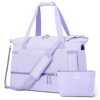 Gym Bag for Women, Travel Duffel Bag with USB Charging Port, Weekender Overnight Bag with Wet Pocket and Shoes Compartment for