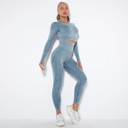 Yoga Set, Exercise and Fitness Long Sleeved Top, Hip Lifting Yoga Pants, Two-Piece Set(Small)