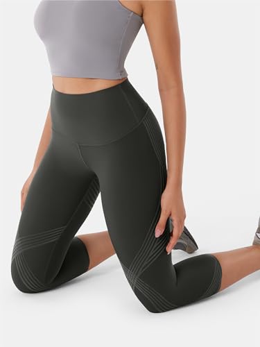Body Sculpt Capri Leggings Reversible Wear Compression Leggings for Women Tummy Control Yoga Pants Workout