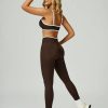 Womens 2 Piece Workout Sets Seamless Color Block Sports Bra Scrunch Butt Lifting High Waist Leggings Gym Set