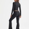 Lounge Sets For Women 2 Piece Outfits Long Sleeve Shirts and Fold Over Yoga Pants Two Piece Workout Sets