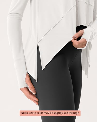 Long Sleeve Tee for Women with Thumb Hole Athletic Gym Workout Crop Tops Yoga Shirts